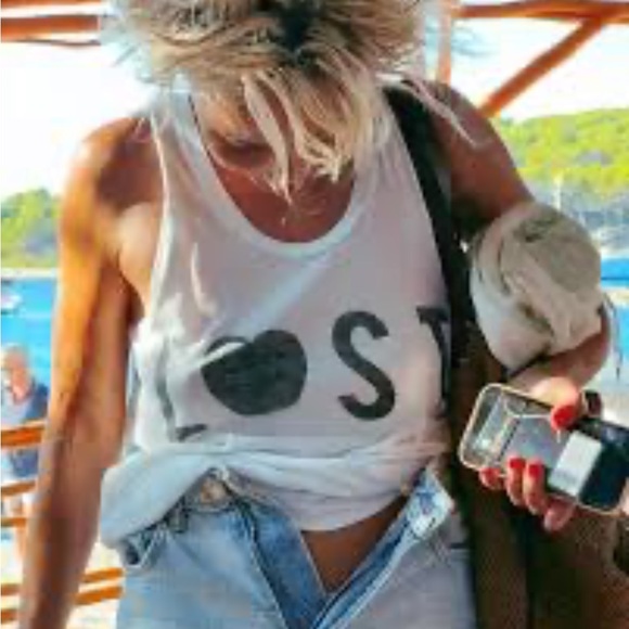 Zoe Karssen white love lost tank top Small - Picture 2 of 7